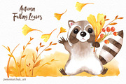 Autumn falling leaves, an Animal Illustration by Colibri Watercolor (Thumbnail 2 of 10)