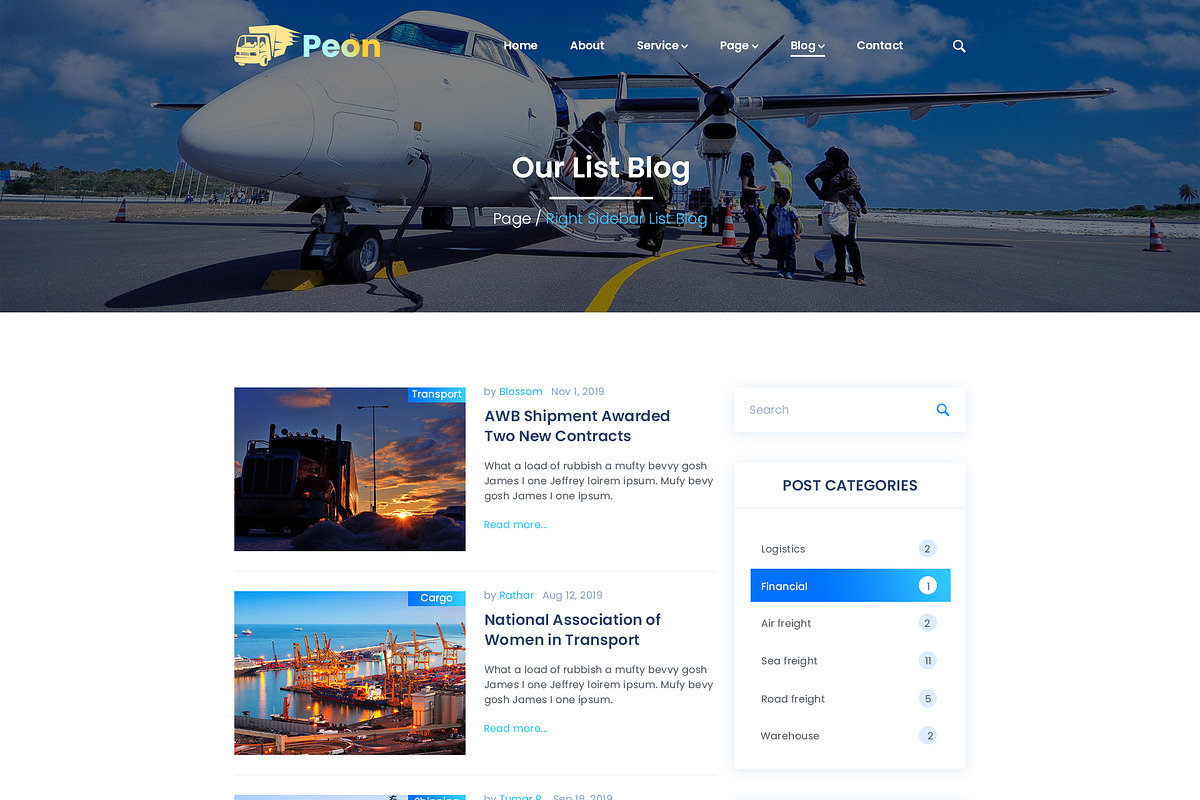 Peon - Logistic PSD Template, a Landing Page Template by Andit themes (Photo 29 of 34)