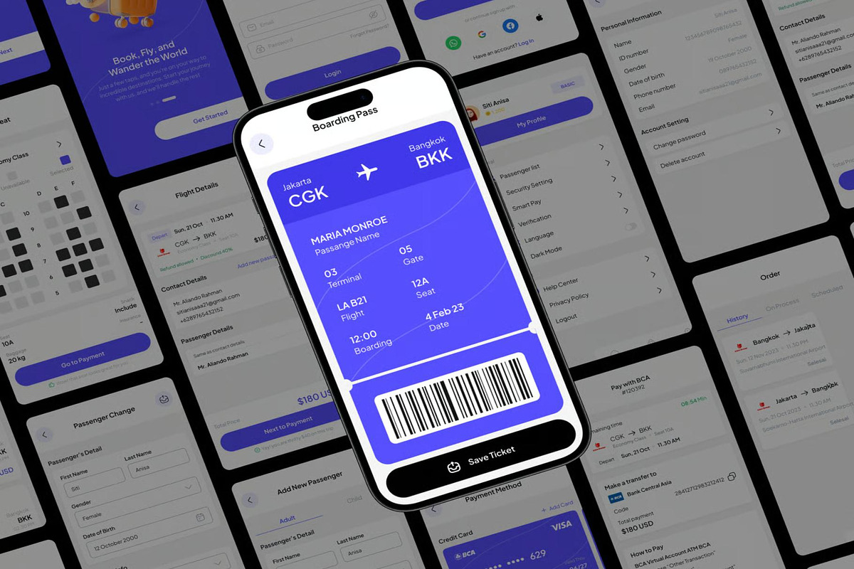 AIRTIX - Airways Ticket Booking UI, an UI Kit Template by Lumina_ui_ux202 (Photo 4 of 7)