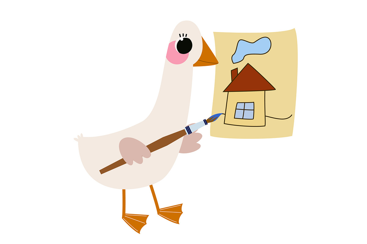 9 Cute Goose & Education Cartoon, an Object Graphic by the_myro (Photo 9 of 10)