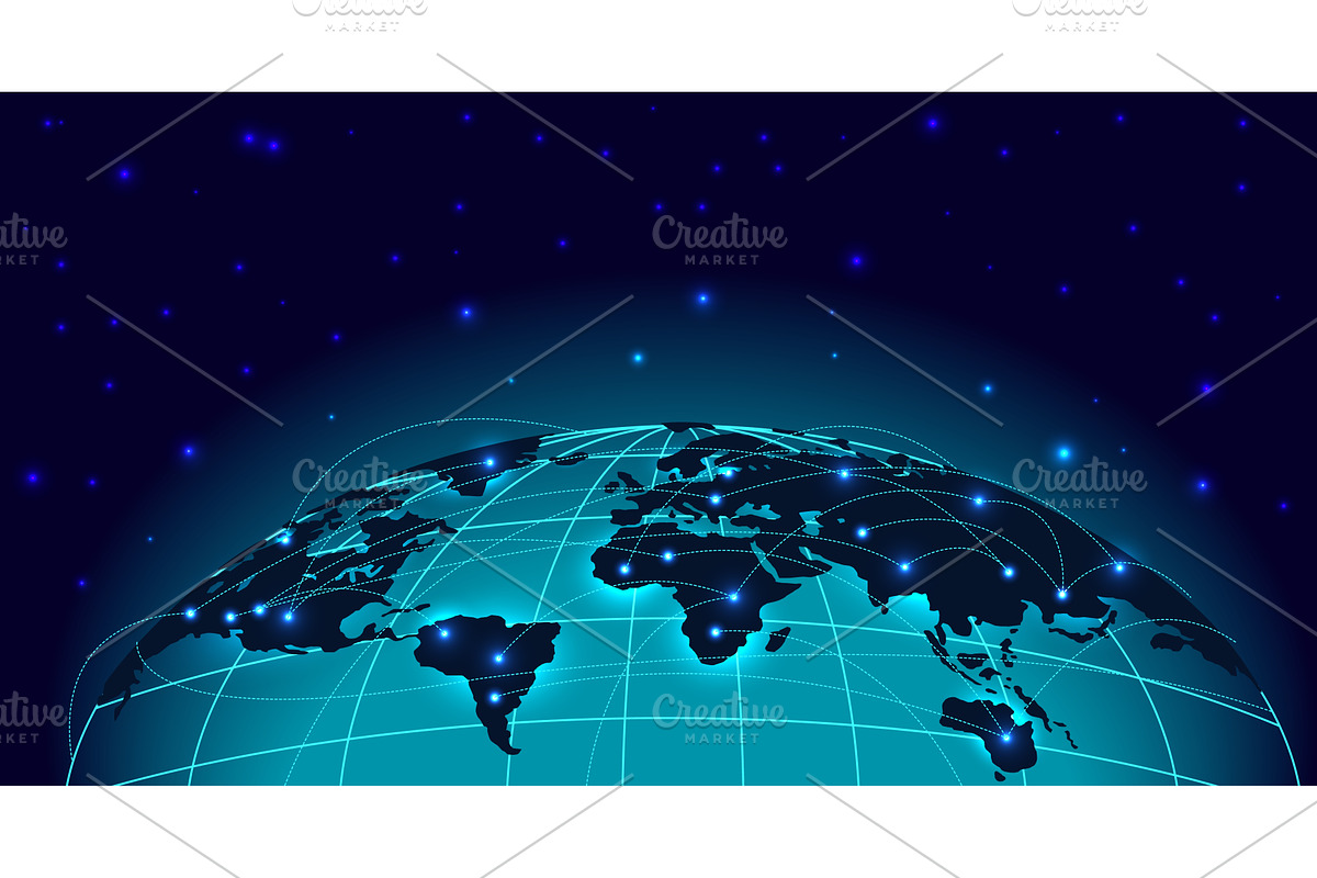 Earth globe with threads of global, a Technology Illustration by Vectorbuum
