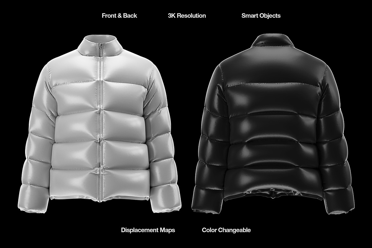 Puffer Jacket Mockup, a Hoody Mockup by Mad Supply (Photo 2 of 5)