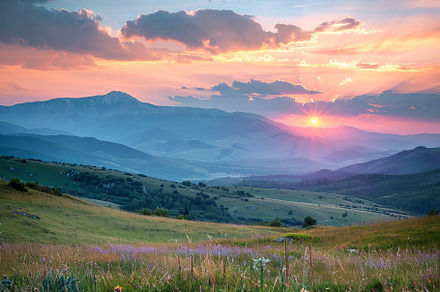 The sky transforms into vibrant hues, a Photo by Tanuart