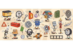 Groovy car spare part repair tool, an Object Illustration by Buch&Bee