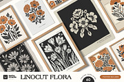 Linocut Flowers | Poster Builder, an Object Graphic by KetteCreate (Thumbnail 1 of 12)