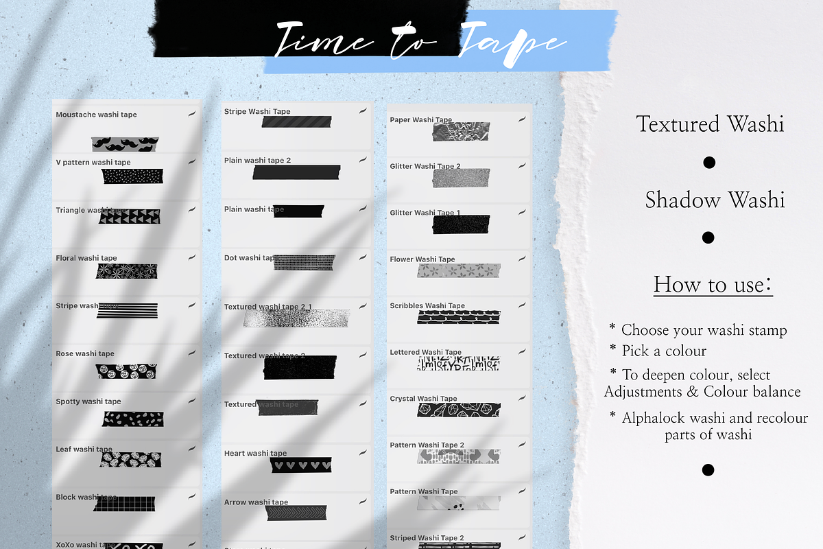 NEW! 30 Modern Washi Tape Vol1 preview 6