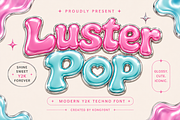 Luster Pop - Modern Y2K Techno Font, a Handwritten Font by overlaytemplates (Thumbnail 1 of 5)