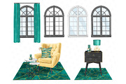 Home Clip Art, furniture design, a Decorative Illustration by Collart Studio (Thumbnail 6 of 9)