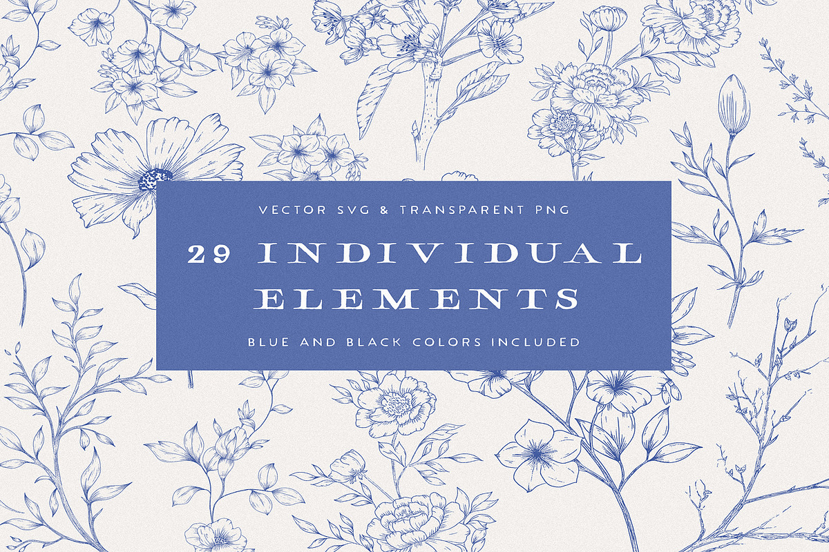 Rustic Chinoiserie Floral Pack, a Decorative Illustration by AW Studios (Photo 5 of 10)