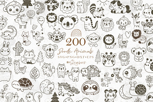 Cute Animal Svg Bundle, Doodle 129