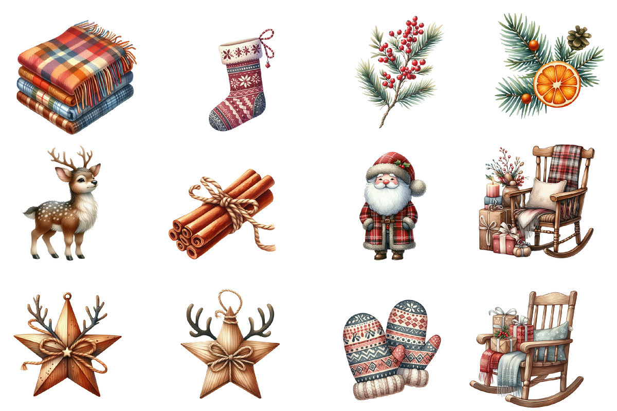 Rustic Christmas Clipart, an Illustration by Designworld (Photo 5 of 6)
