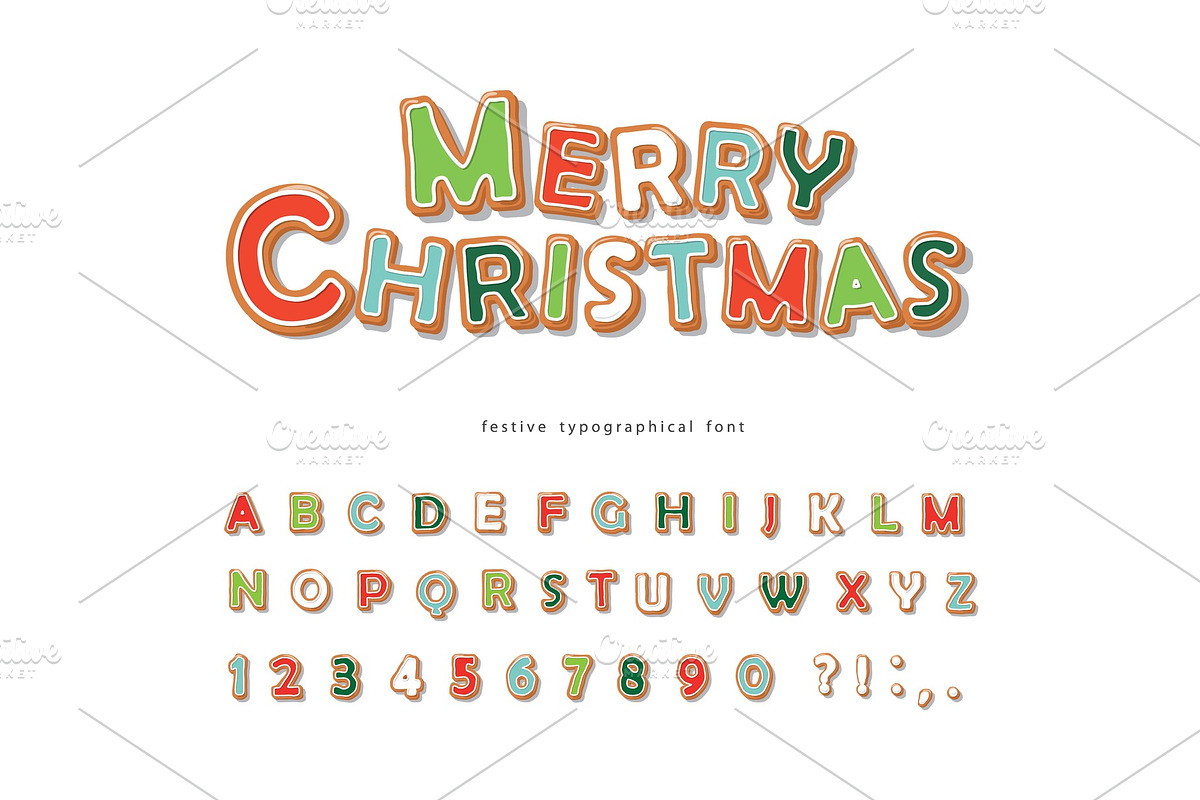 Christmas Gingerbread alphabet, an Object Graphic by cutelittlethings
