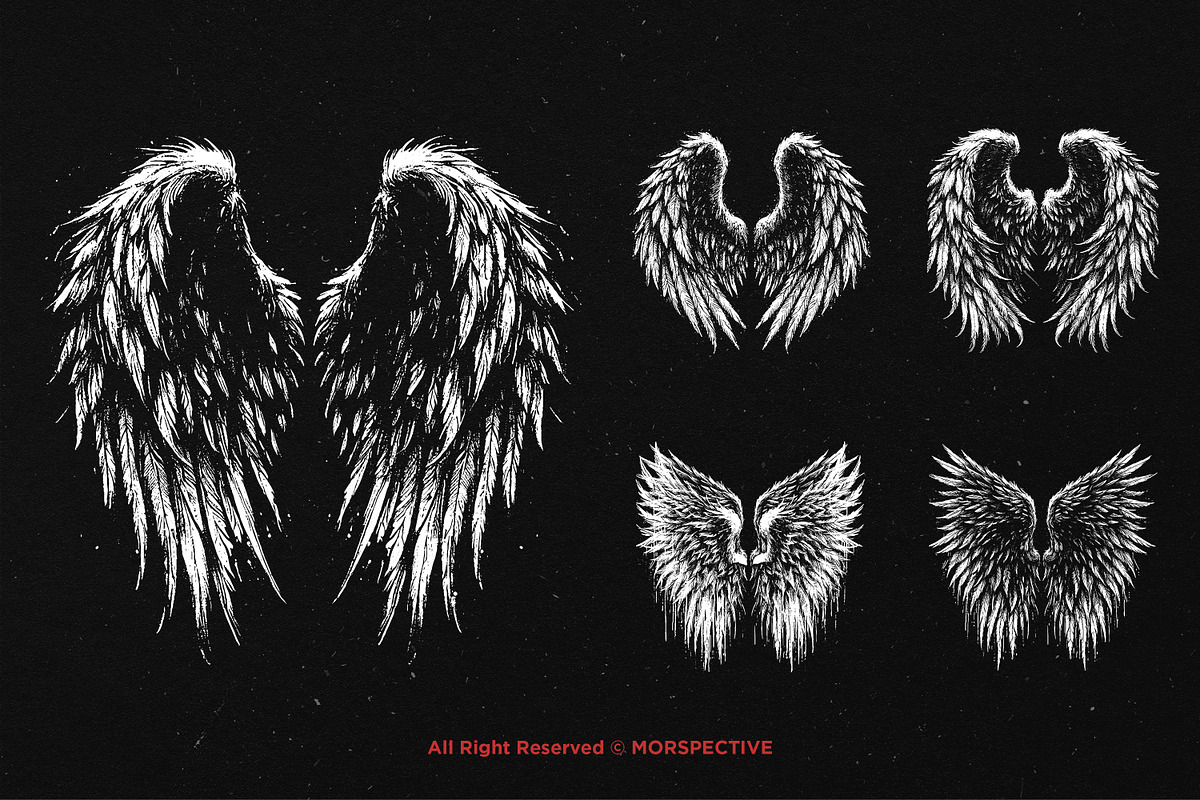 10 Bundle Dark Art Angel Wings, an Illustration by Morspective (Photo 5 of 7)