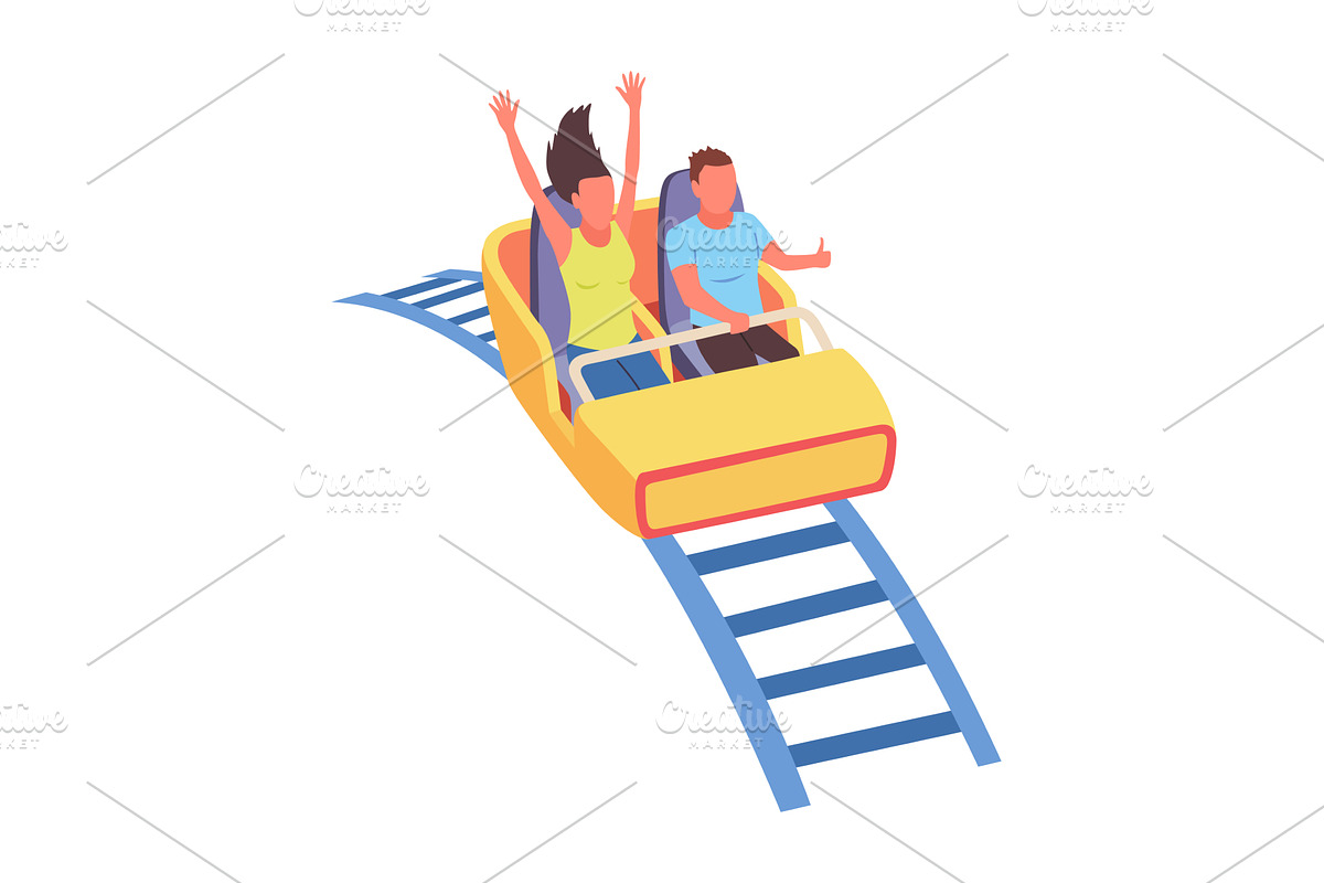 Roller coaster happy people, a Sport Illustration by Things for designers