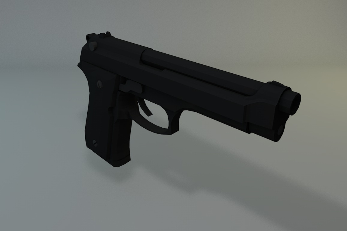 Low Poly Beretta M9, an Object 3D Model by CreativeeArt (Photo 3 of 9)