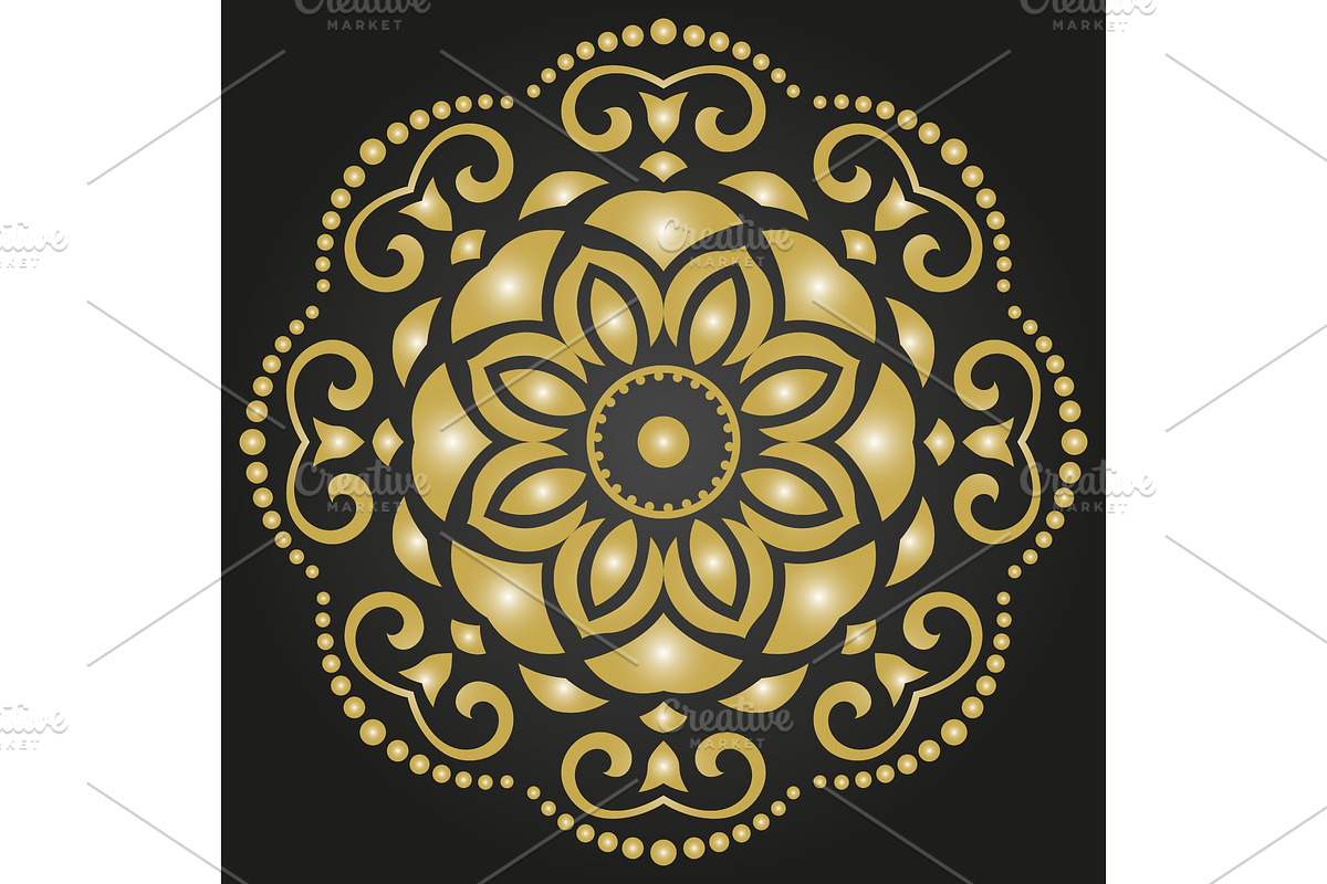 Floral Vector Abstract Golden, a Decorative Illustration by FineArtStudio (Photo 1 of 3)