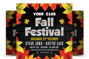 Fall Festival Flyer, a Flyer Template by AfzaalGraphics