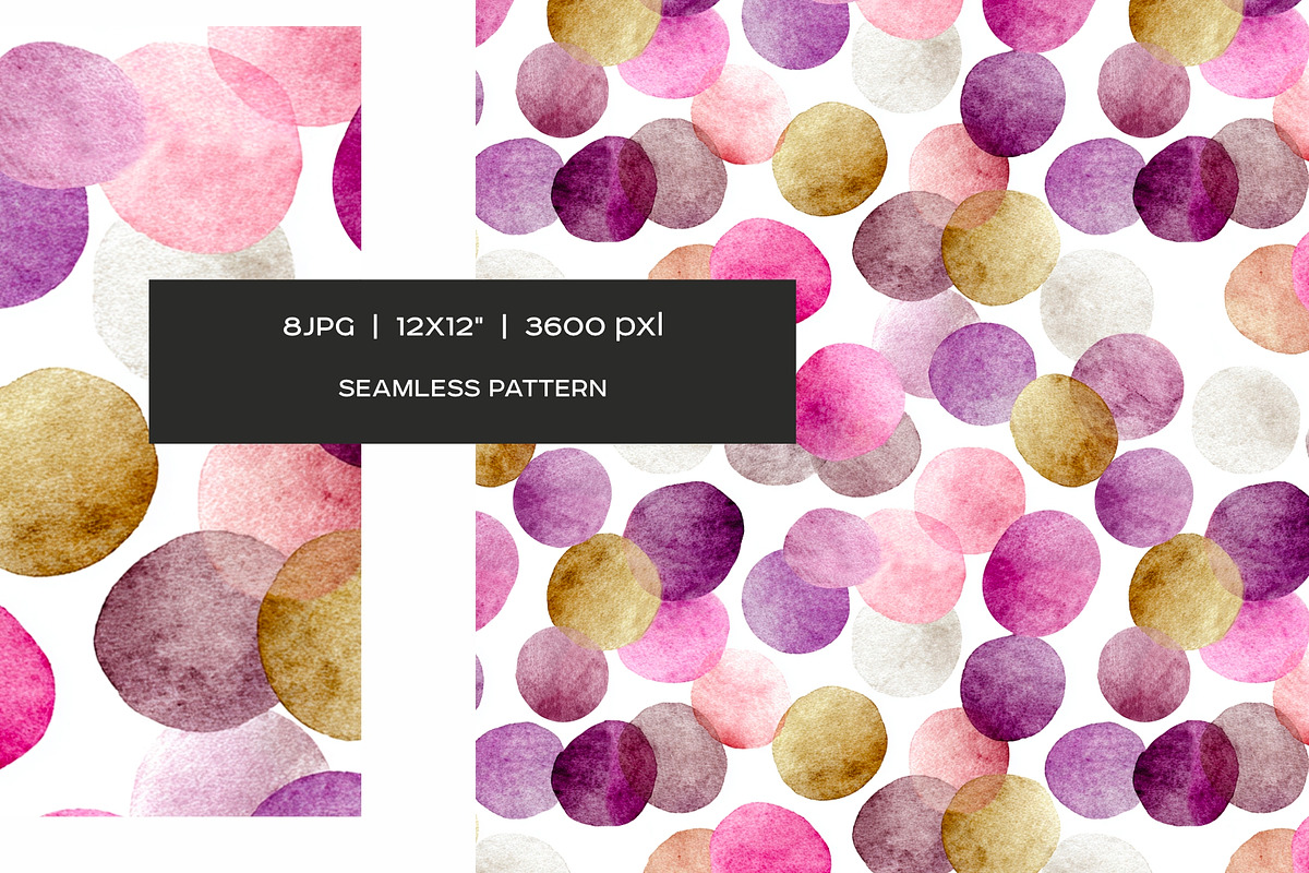 Watercolor dots and stars pattern, a Pattern Graphic by Art and Funny (Photo 6 of 10)