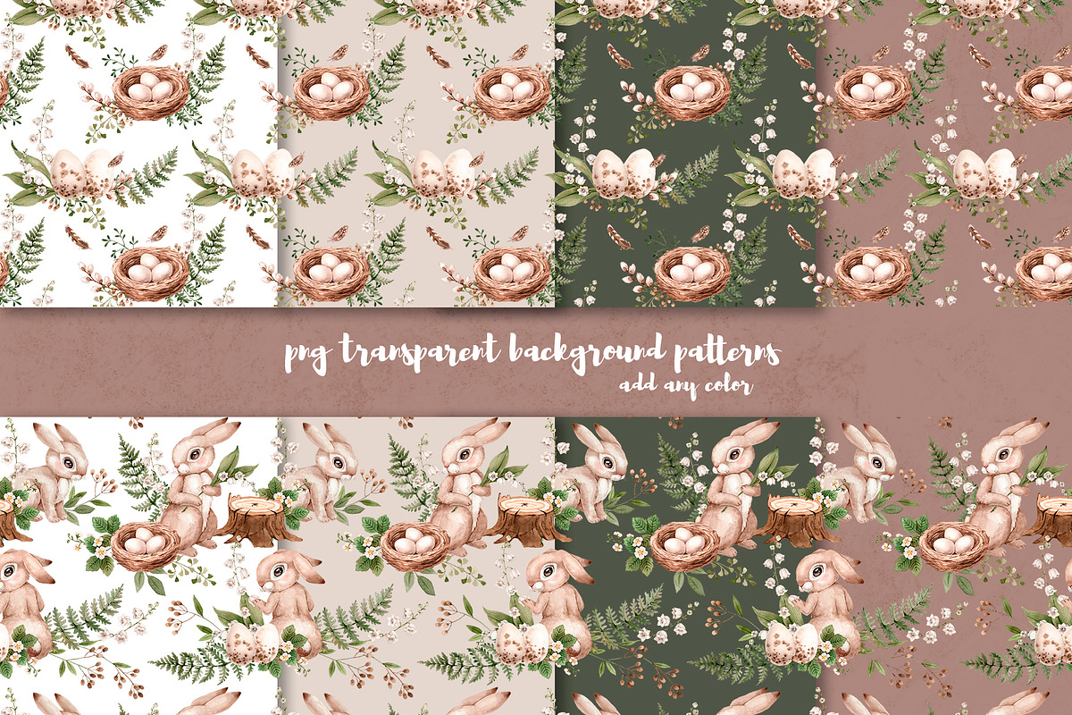 Easter Bunnies. Watercolor forest, an Animal Illustration by Alamella (Photo 12 of 12)