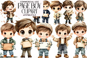 Watercolor Page Boy Clipart, an Illustration by Daily.Designs (Thumbnail 1 of 4)
