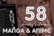 procreate brushes manga stamps anime, a Brush Add-On by SannaIllustrations (Thumbnail 8 of 8)