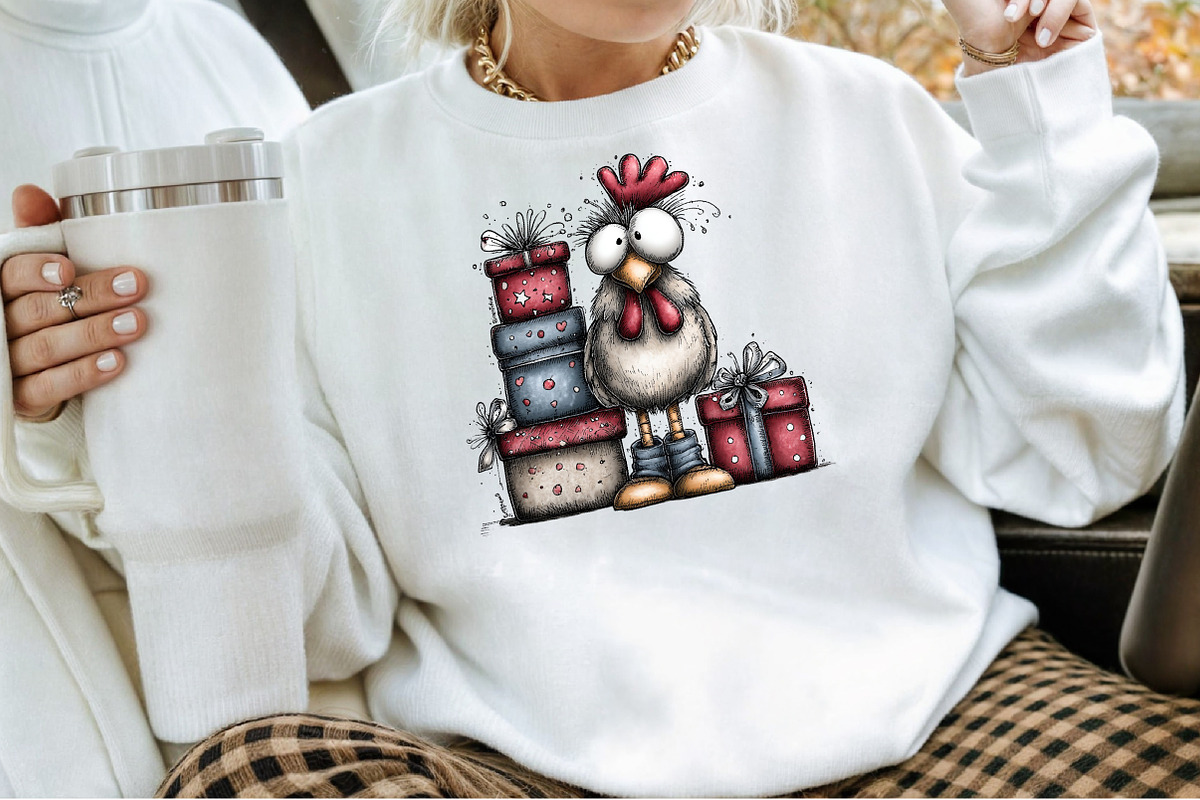 Quirky Christmas Rooster Clipart, an Illustration by Sublimation Artist (Photo 4 of 6)