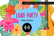 Tropical flowers and leaves, vector., an Object Graphic by VaraNa Art (Thumbnail 1 of 9)
