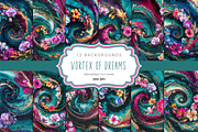 Vortex of Floral Dreams, a Background Graphic by Curve Design (Thumbnail 1 of 6)