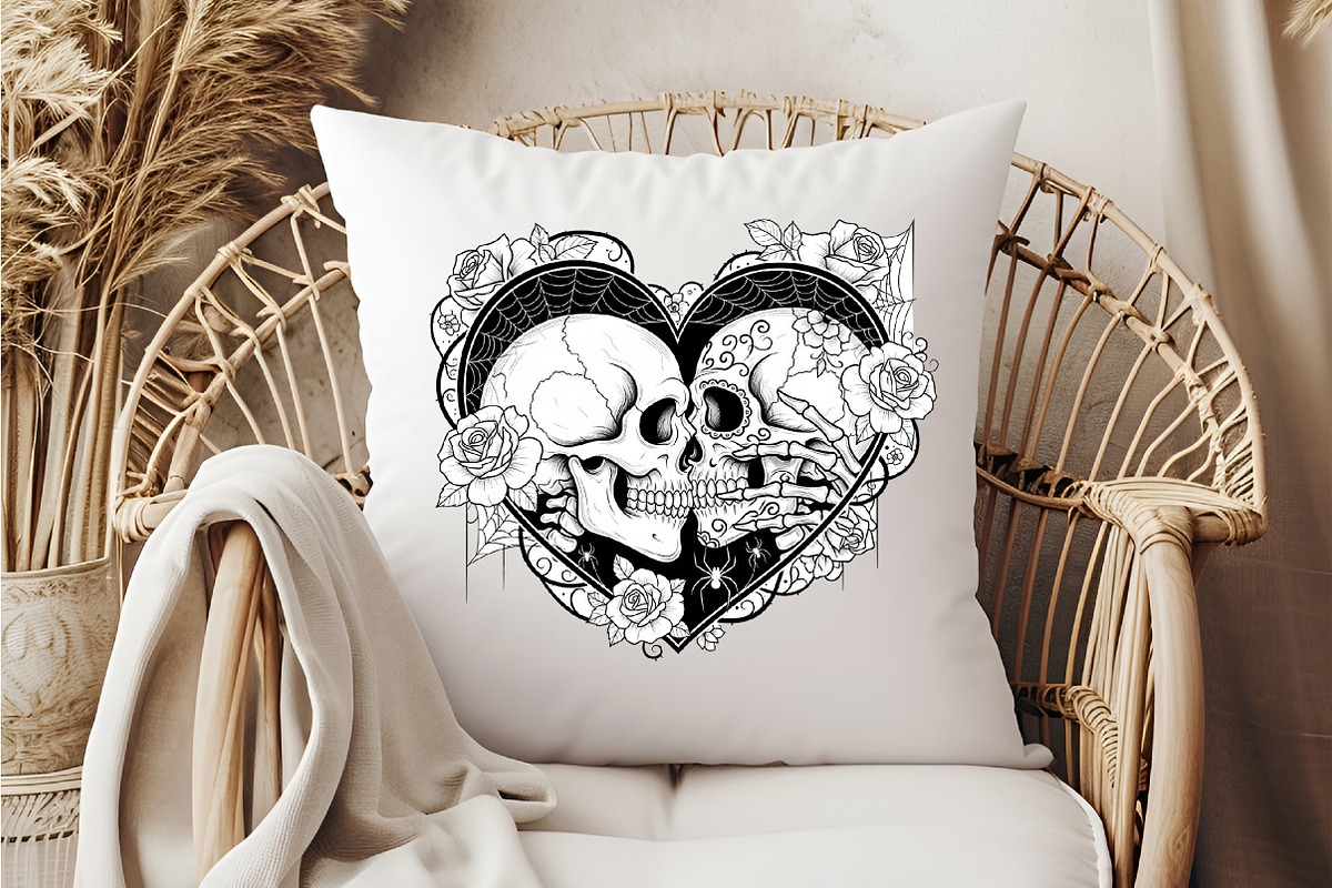 Love Skull Halloween PNG, an Illustration by DreamCafeArt (Photo 3 of 7)