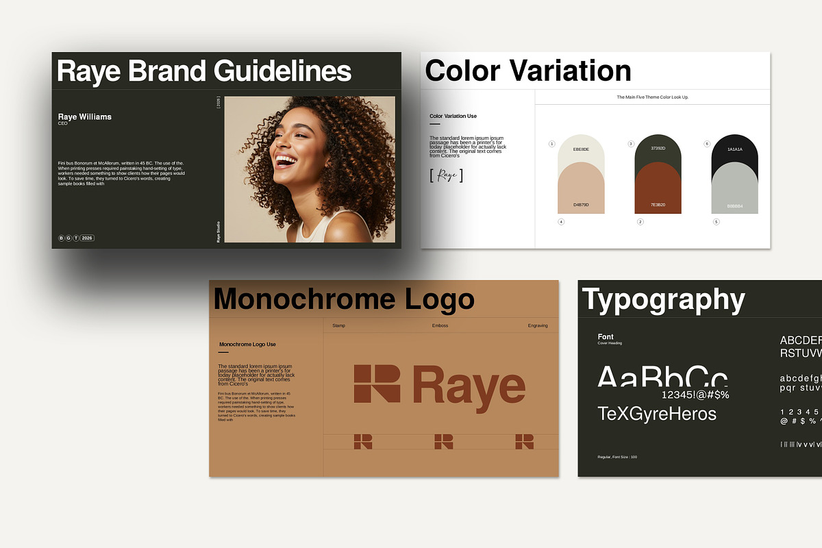 Raye Brand Guidelines Template, a Presentation Template by slidestock55 (Photo 8 of 13)