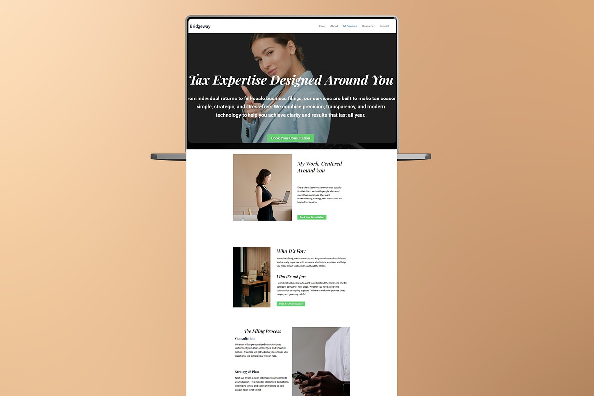 Bridgeway Tax Preparation Website preview 2