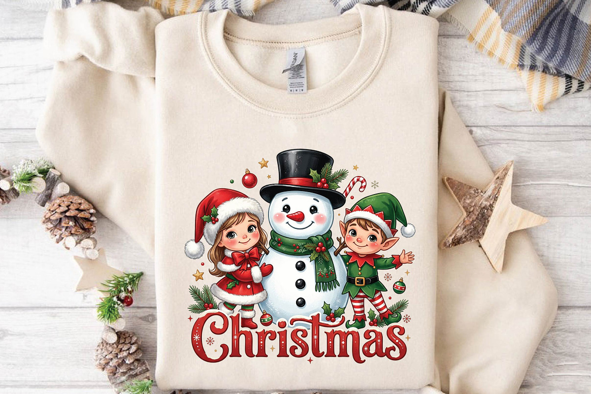 Christmas Snowman Elf PNG Design, a Seasonal Illustration by DreamPrint404 (Photo 6 of 6)