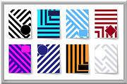 Striped geometric colored patterns, an Object Graphic by RODINA (Thumbnail 3 of 3)