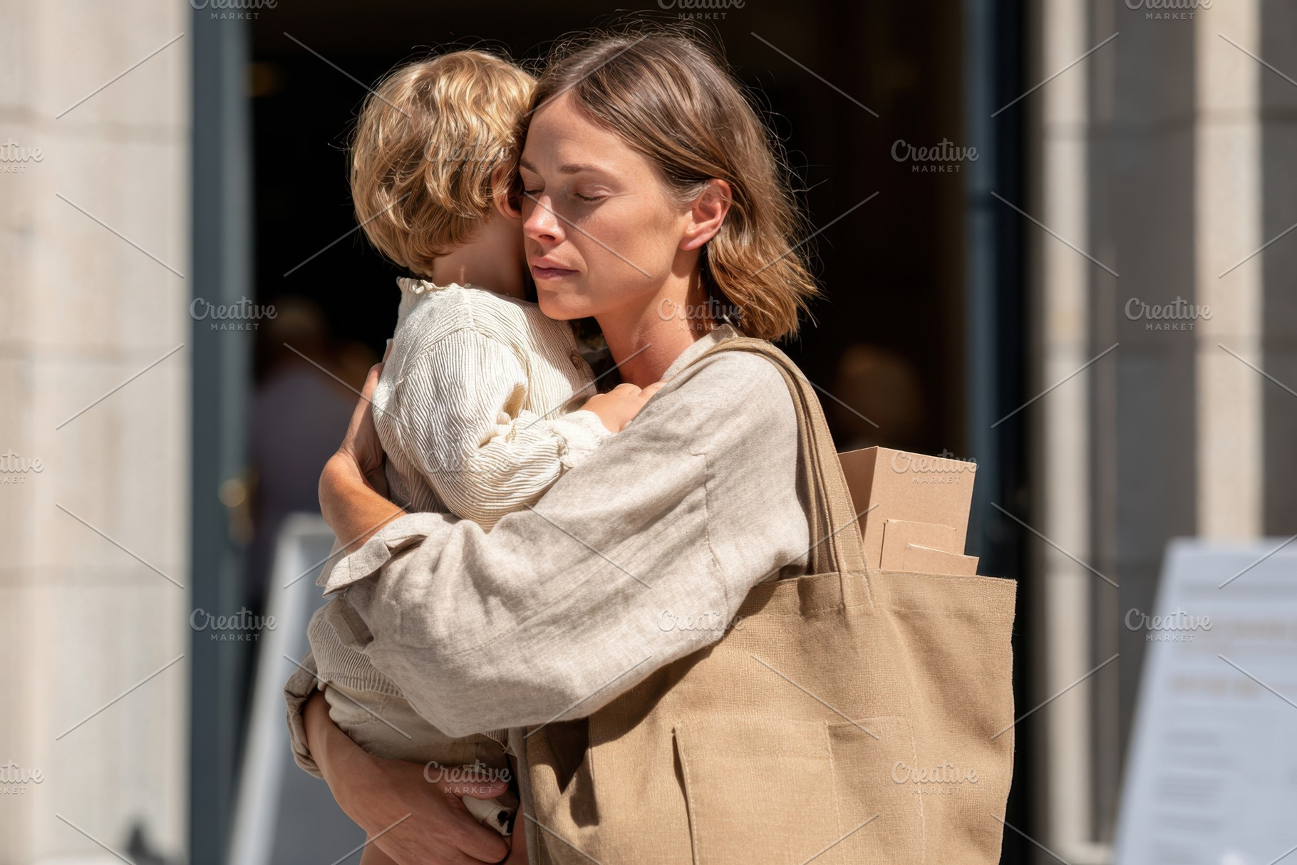 Mother and child embracing in a warm moment, a Person Photo by AlyaAnd