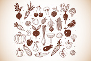 Fruits and vegetables doodles, a Food Illustration by Elina_Li (Thumbnail 4 of 20)