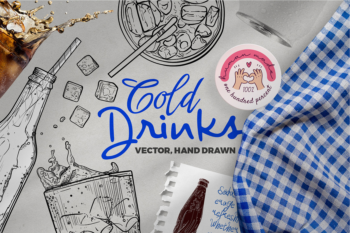 Hand drawn outline cold drinks, a Food Illustration by MuzaInspires (Photo 1 of 2)