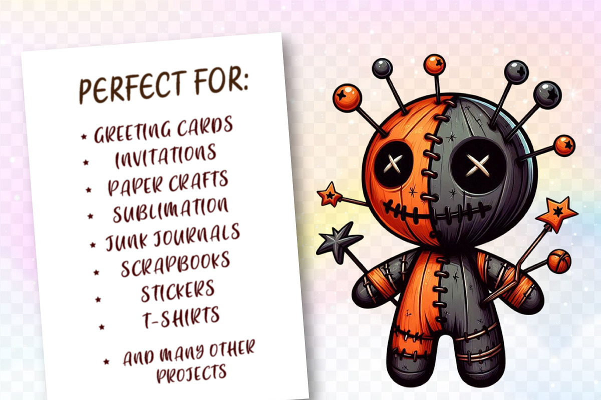 Halloween Gothic Voodoo Doll Clipart, a Work Illustration by Dream Creation (Photo 2 of 6)