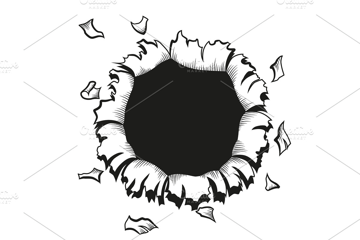 Comic book hole in coloring, an Illustration by Things for designers