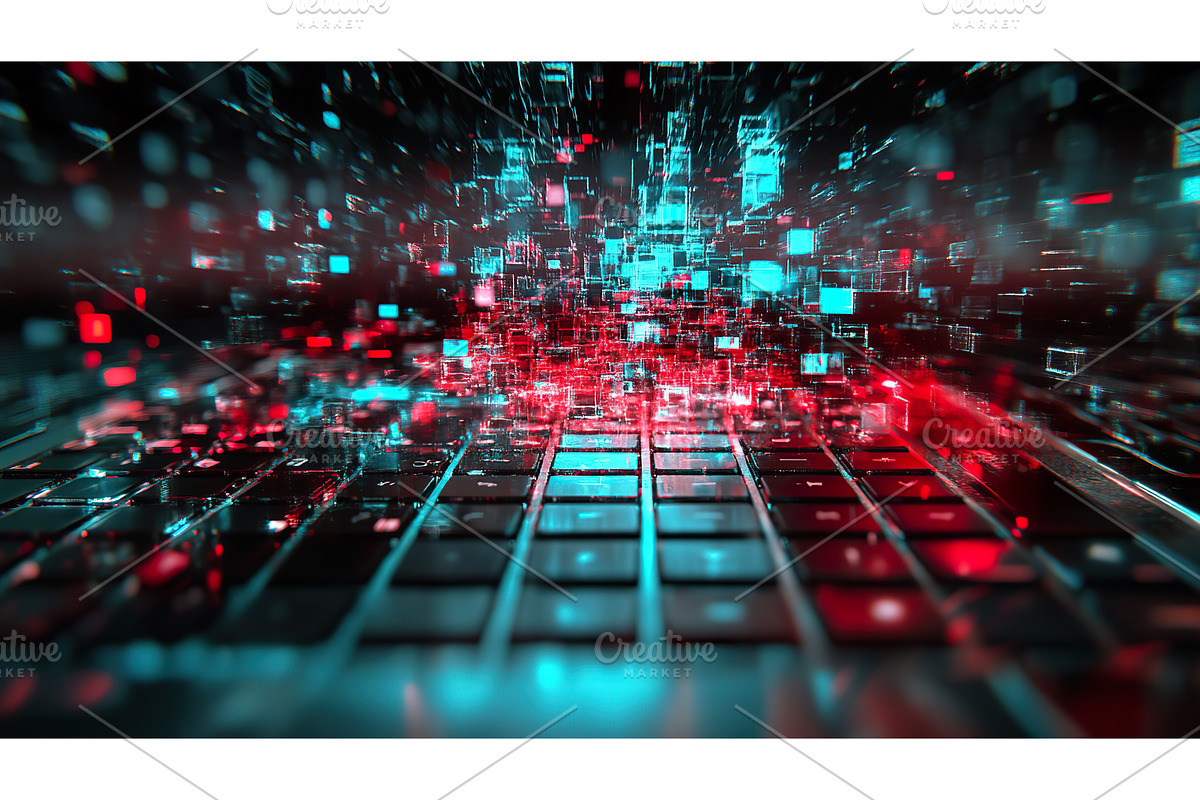 Futuristic digital matrix with, a Technology Illustration by Lermont51