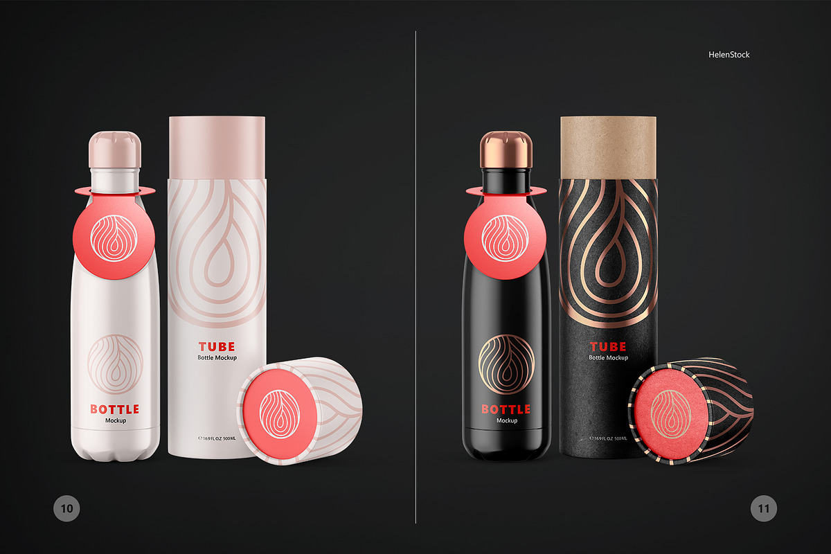 Thermos Bottle with Tube Mockup Set, a Packaging Mockup by HelenStock (Photo 14 of 20)