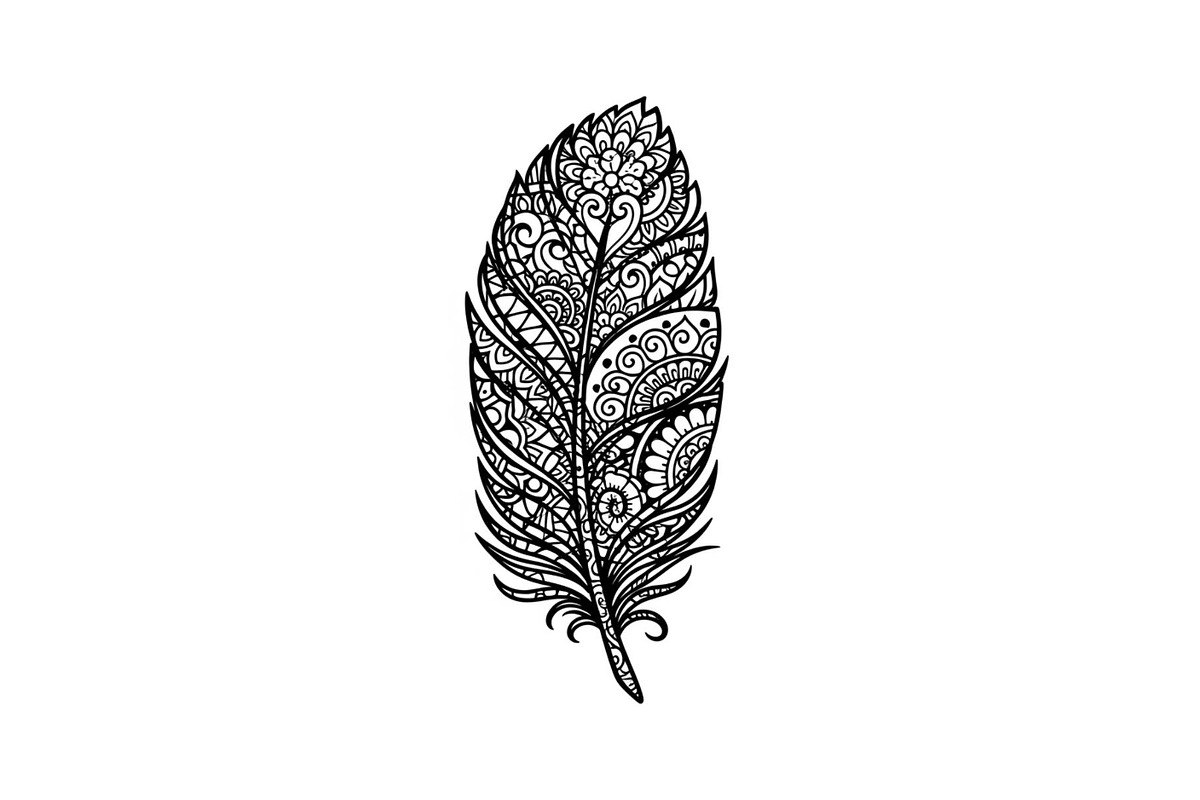 Ornamental Feather SVG Bundle, an Illustration by yasushie (Photo 11 of 31)