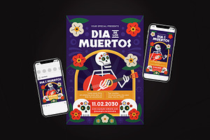 Dia De Los Muertos Flyer Set, a Flyer Template by The Good Store