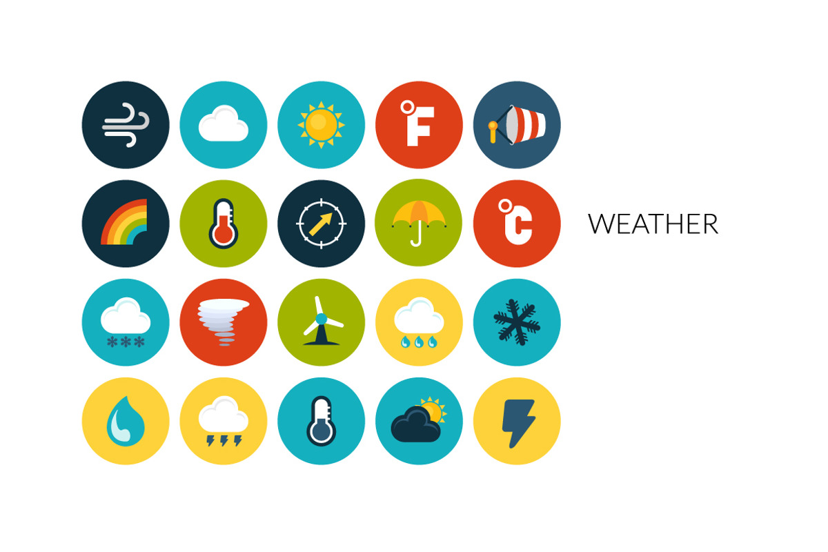 Flat icons set - Weather