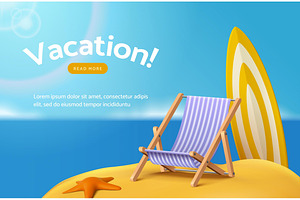 Beach Vacation Banner Template, a Branding & Logo Template by TotallypicRF