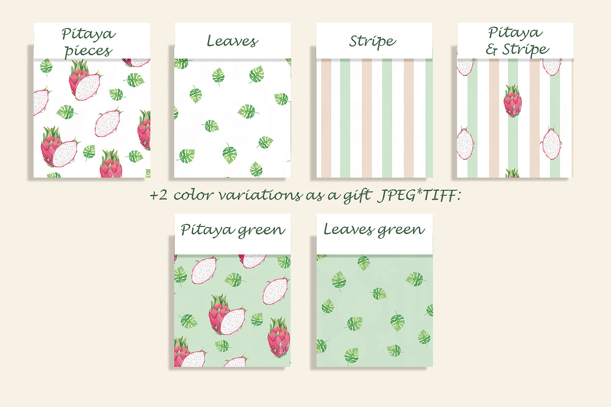 Hand-Drawn Dragon Fruit Patterns Set, a Pattern Graphic by Oksana Dovhopol Art (Photo 8 of 8)