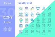 Management Icons, an Outline Icon by Kalash (Thumbnail 1 of 2)