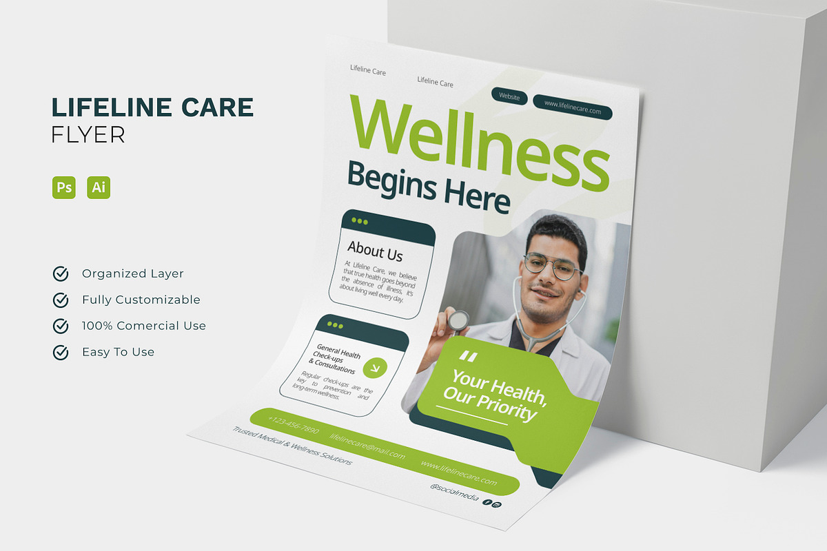 Lifeline Care - Flyer, a Flyer Template by Esensifiksi.studio (Photo 3 of 3)
