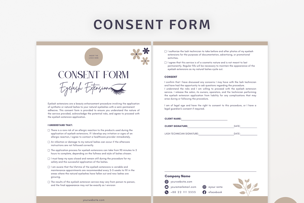 Eyelash Extension Forms Bundle, a Templates & Theme by MondaySpark (Photo 4 of 10)