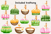 Loy krathong festival Thailand, a Decorative Illustration by Vavavan Artwork (Thumbnail 2 of 4)