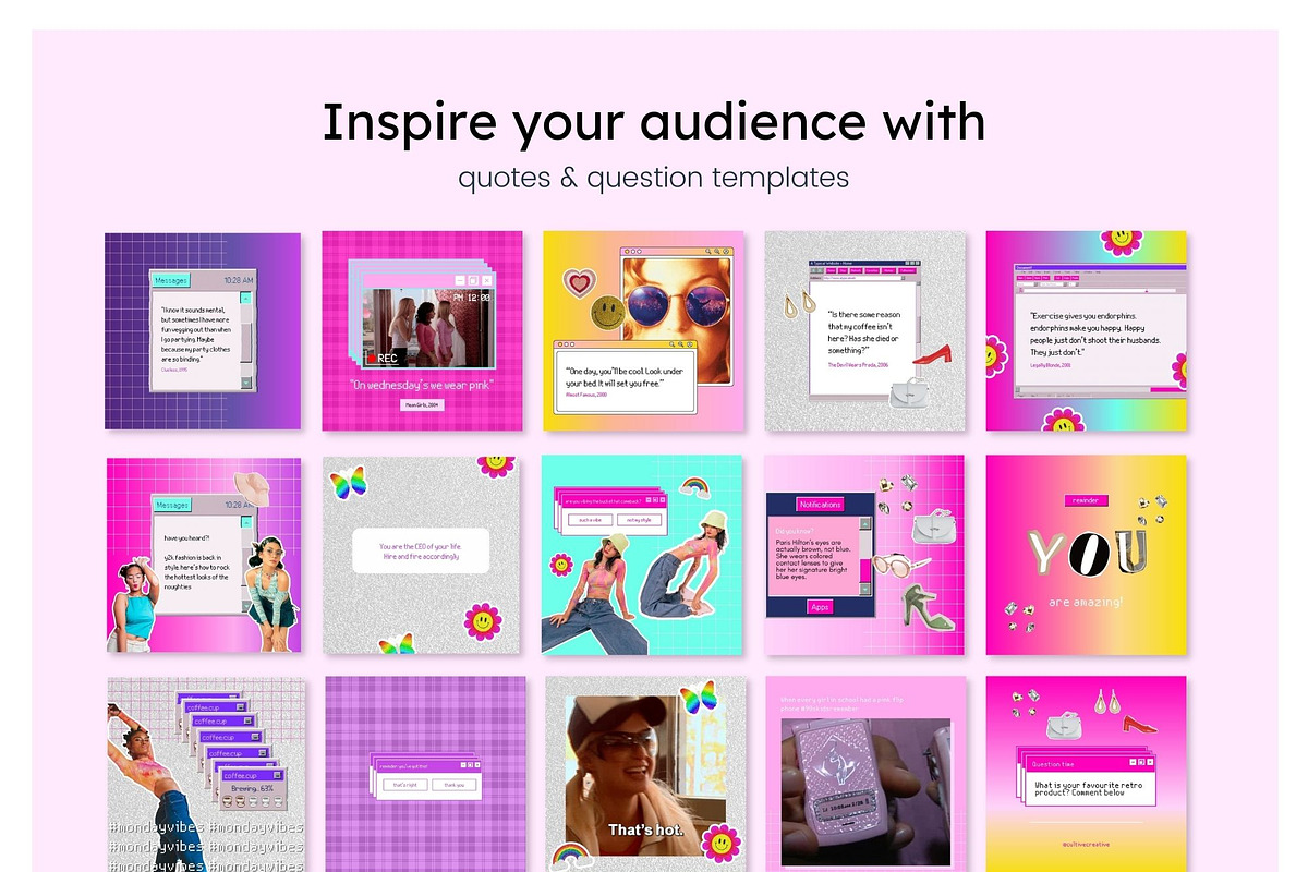 Retro Instagram Feed Canva Template, a Social Media Template by Cultive Creative (Photo 8 of 14)